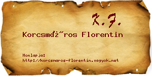 Korcsmáros Florentin névjegykártya